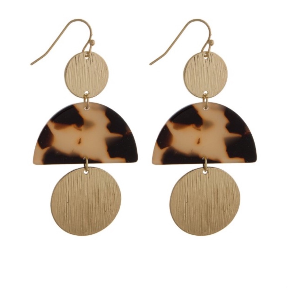 Acrylic and Gold tone fish hook earrings